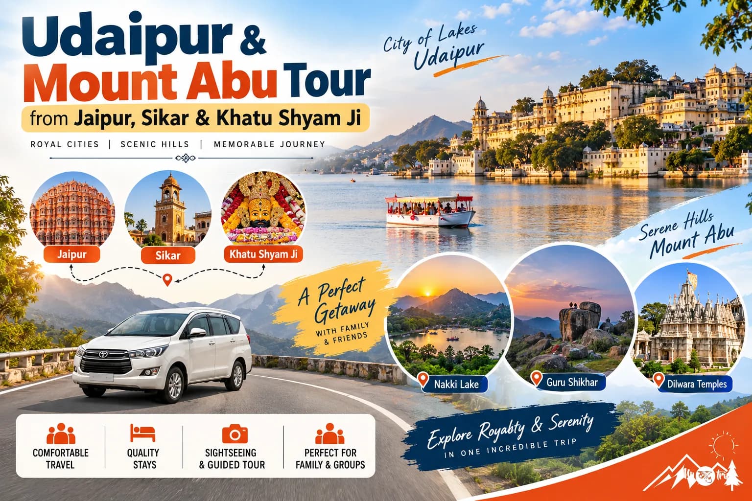 Udaipur & Mount Abu Tour from Jaipur, Sikar & Khatu Shyam Ji